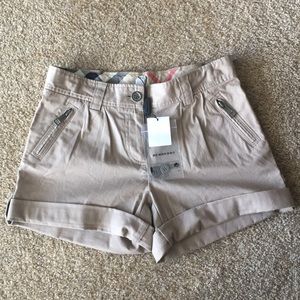 Girls Burberry Khaki shorts